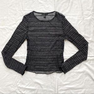 Striped Mesh Party Top